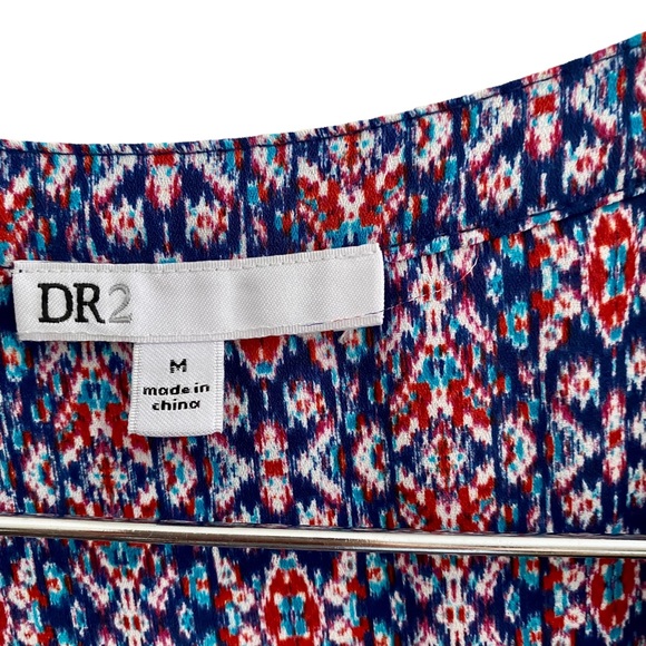 Nordstrom DR2 Boho Cap Sleeve Mixed Print Dress Size Medium - Picture 2 of 7